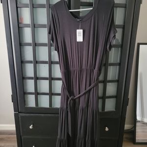 Torrid Black Jersey Tired Midi Dress - 1X (14-16)